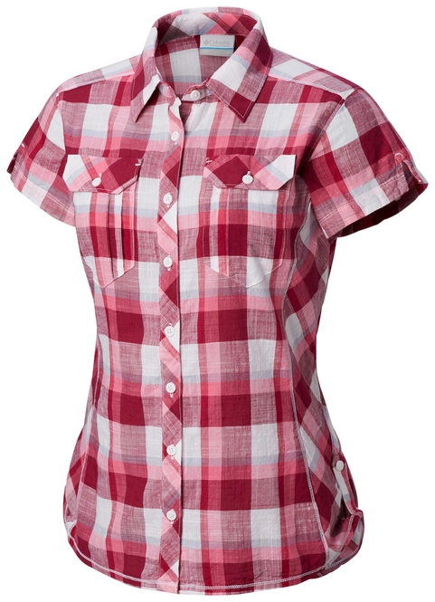 Shirt Columbia Women Camp Henry SS Wine Berry Block