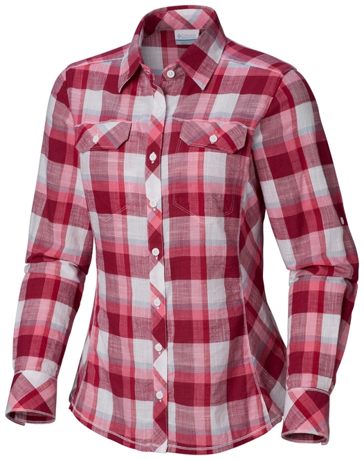 Shirt Columbia Women Camp Henry Wine Berry Check