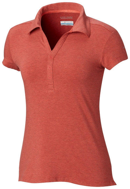 Polo Shirt Columbia Women Shadow Time Red Coral