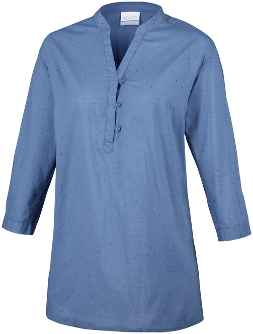Shirt Columbia Women Early Tide Tunic Blue Dusk Dots