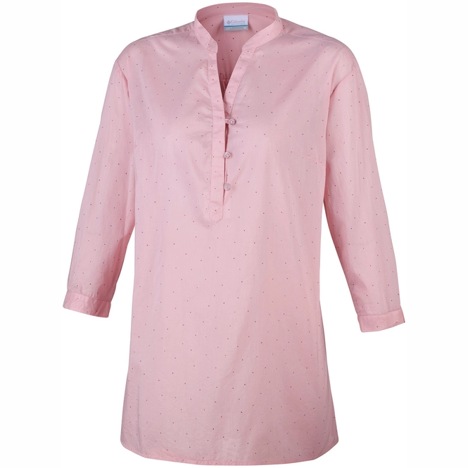Shirt Columbia Women Early Tide Tunic Coral Bloom Dots