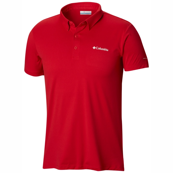 Polo Shirt Columbia Men Triple Canyon Tech Mountain Red