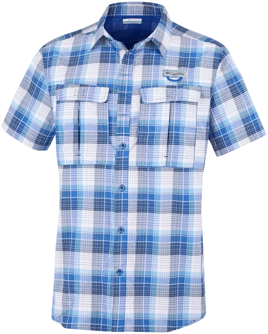 Shirt Columbia Men Cascade Explorer Plaid SS Azul