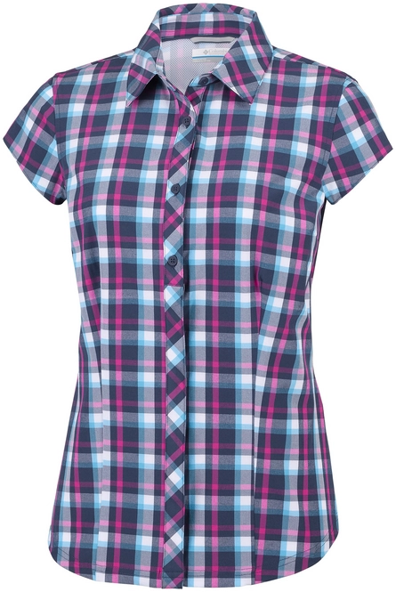 Shirt Columbia Women Saturday Trail II Stretch Plaid SS Atoll