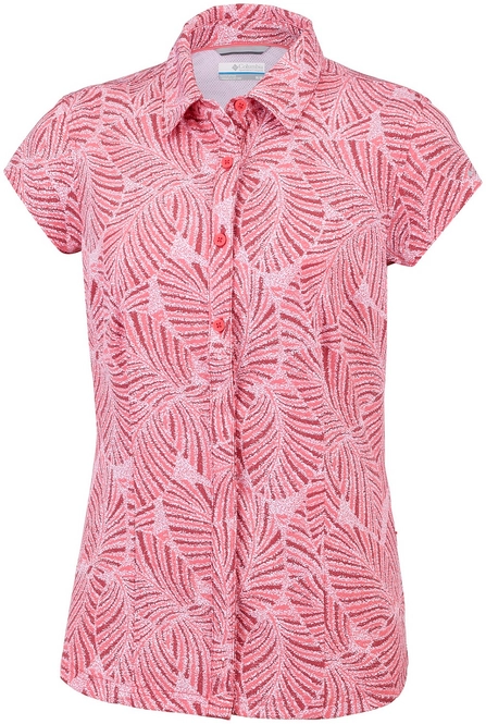 Shirt Columbia Women Saturday Trail II Stretch Print SS Coral Bloom