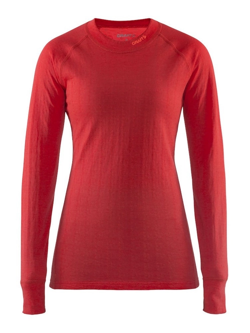 Long Sleeve Shirt Craft Nordic Wool Crew Neck Women Pink