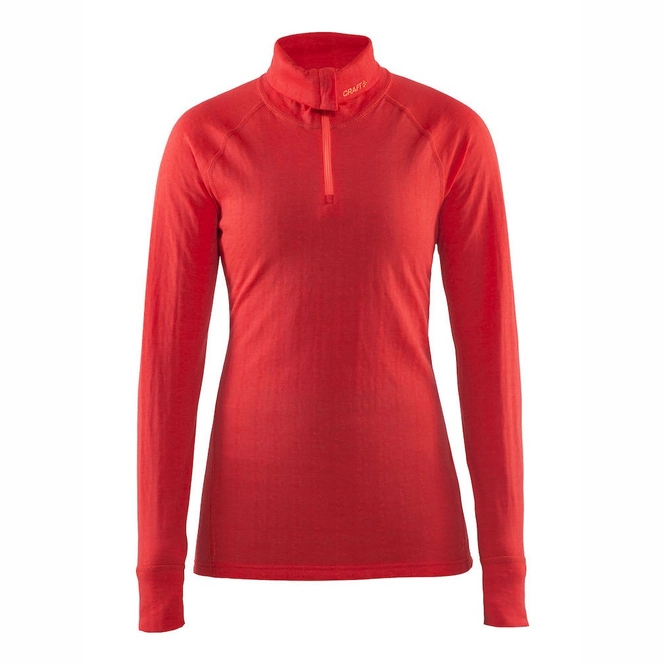 Ski Sweatshirt Craft Nordic Wool Zip Neck Women Pink