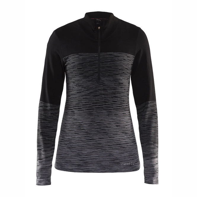 Long Sleeve T-Shirt Craft Wool Comfort 2.0 Zip Women Black