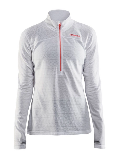 Sports Shirt Craft Pin Halfzip Women White Platinum