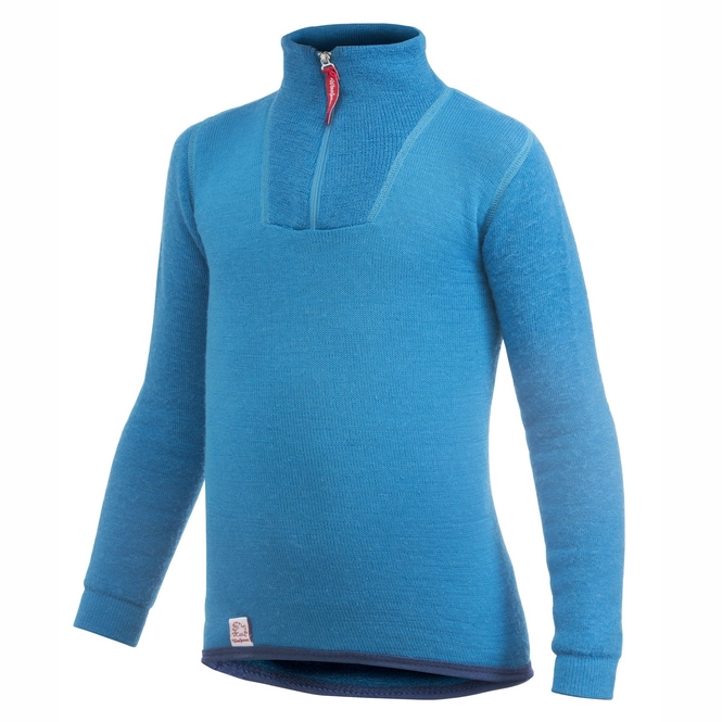 Jumper Woolpower Kids Zip Turtleneck 200 Dolphine Blue