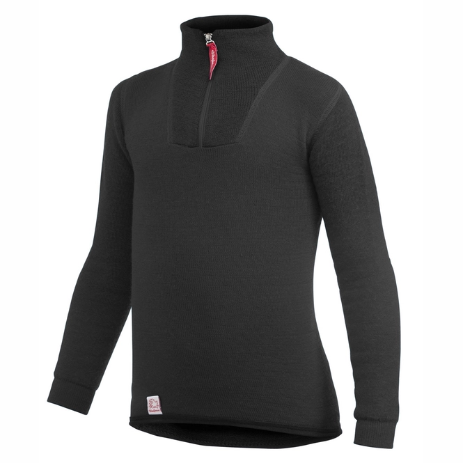 Jumper Woolpower Kids Zip Turtleneck 200 Pirate Black