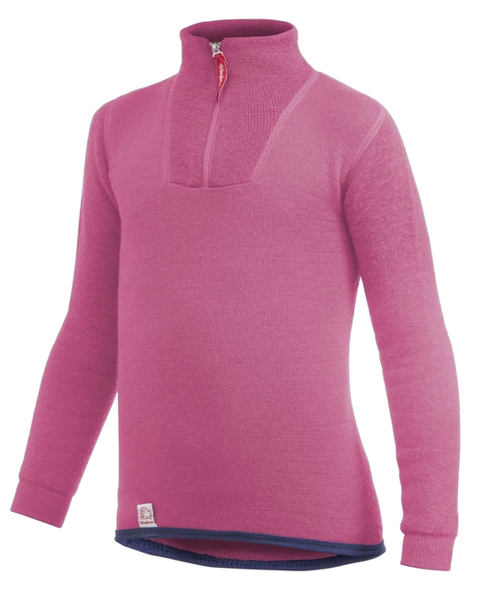 Jumper Woolpower Kids Zip Turtleneck 200 Sea Star Rose