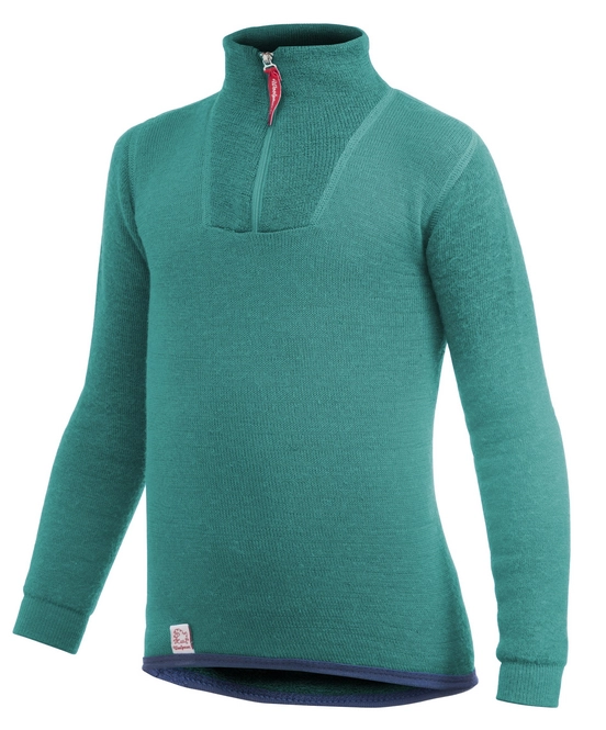 Jumper Woolpower Kids Zip Turtleneck 200 Turtle Green
