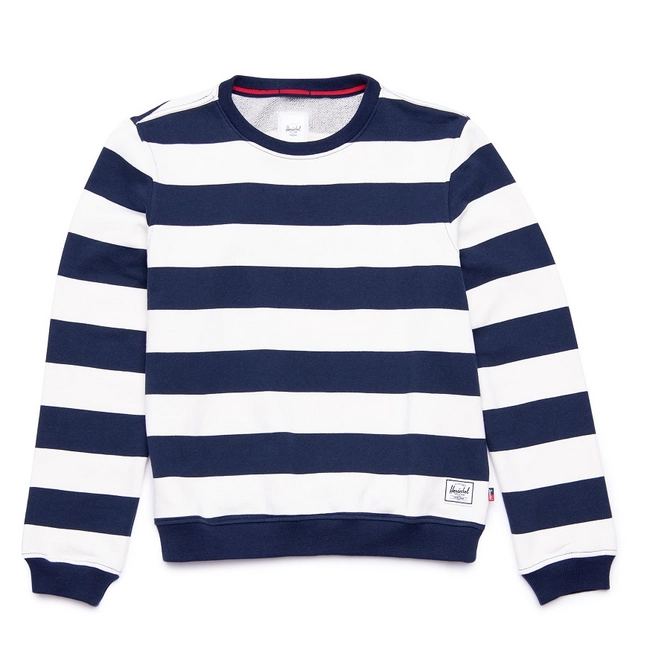 Jumper Herschel Supply Co. Women's Crewneck Border Stripe Peacoat Rib