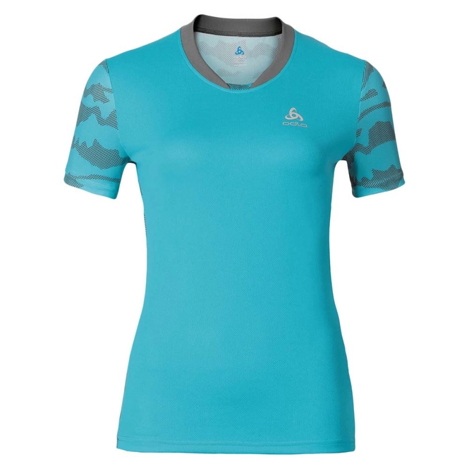 Cycling Jersey Odlo Womens S/S Morzine Blue