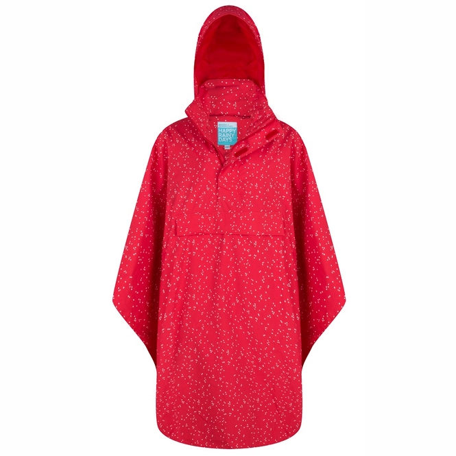 Poncho Happy Rainy Days Bike Cape Rachel Dot Red White