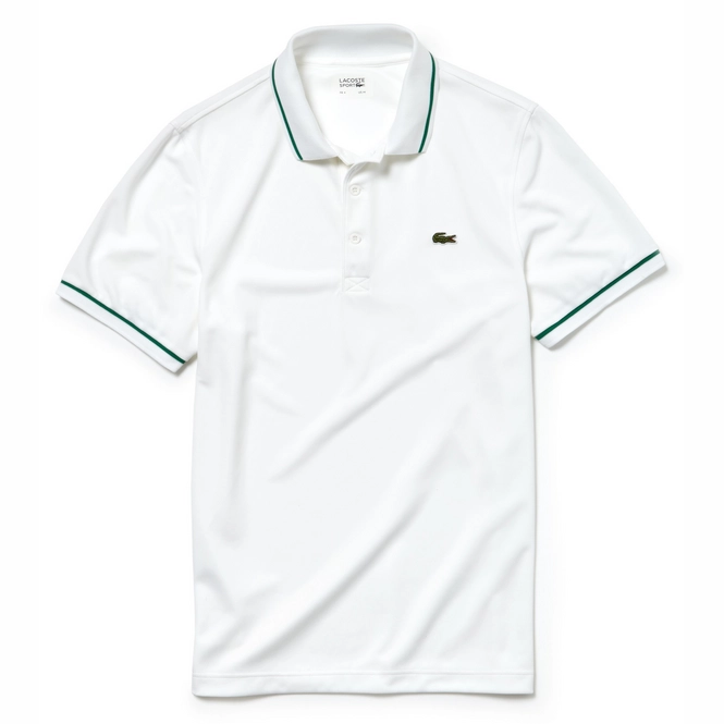 Polo Shirt Lacoste Men DH9630 White Woodland Green