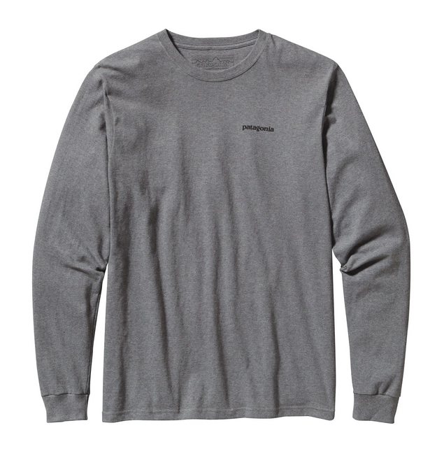 Long Sleeve T-shirt Patagonia Men's L/S P-6 Logo Cotton Gravel