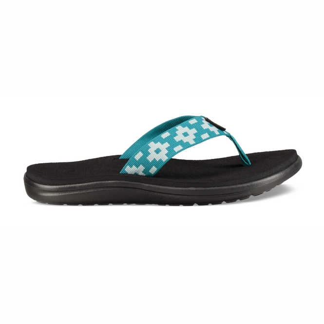 Teva Womens Voya Flip Maya Check Deep Lake