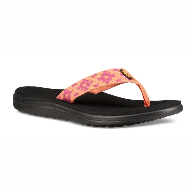 Teva Womens Voya Flip Maya Check Flamingo