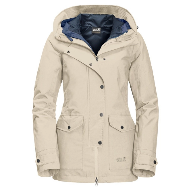 Winter Jacket Jack Wolfskin Women Devon Island White Sand