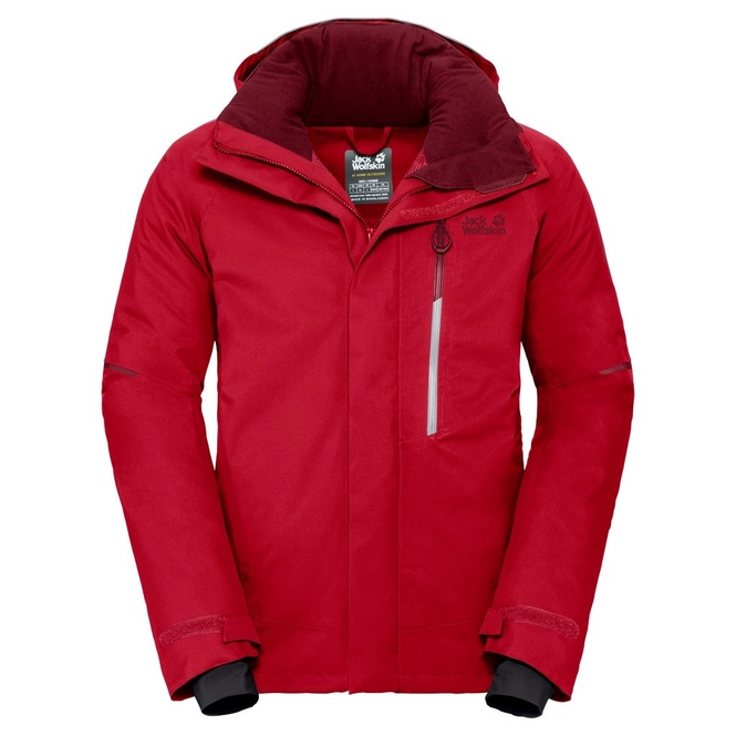 Ski Jacket Jack Wolfskin Men Exolight Icy Ruby Red