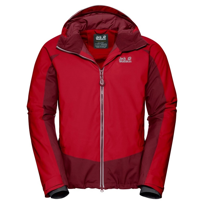 Ski Jacket Jack Wolfskin Men Exolight Base Ruby Red