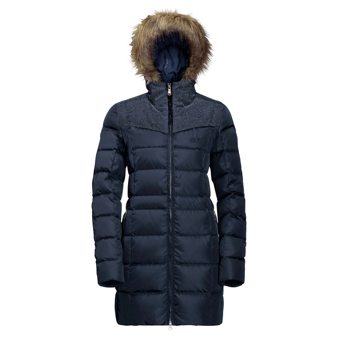 Winter Jacket Jack Wolfskin Women Baffin Island Coat Midnight Blue