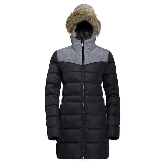 Winter Jacket Jack Wolfskin Women Baffin Island Coat Black