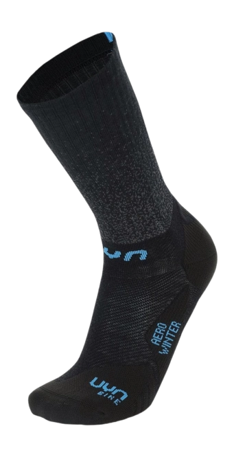 Cycling Socks UYN Men Aero Winter Black Turquoise