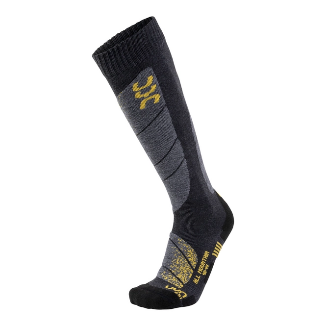 Ski Socks UYN Men All Mountain Anthracite Melange Yellow