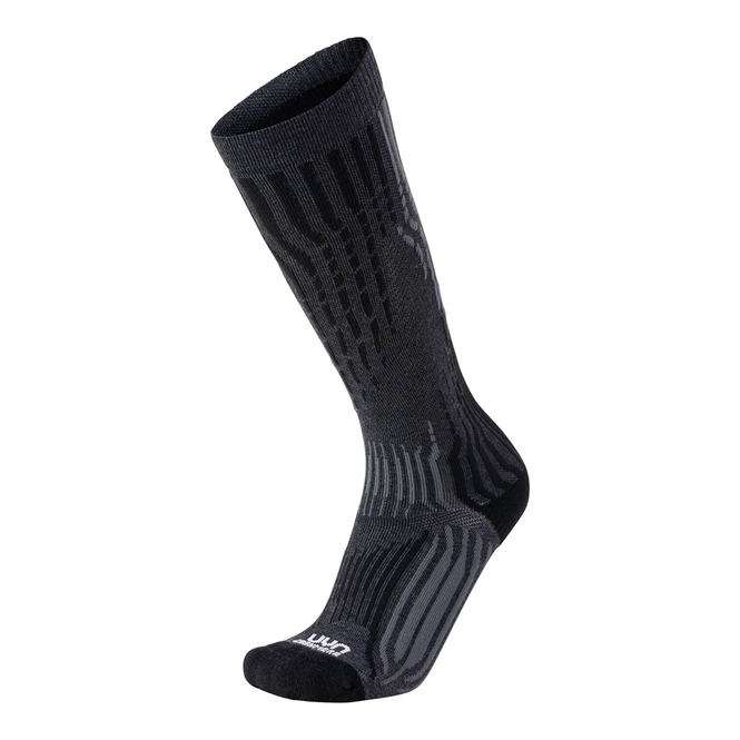 Ski Socks UYN Men Cashmere Grey Rock Black