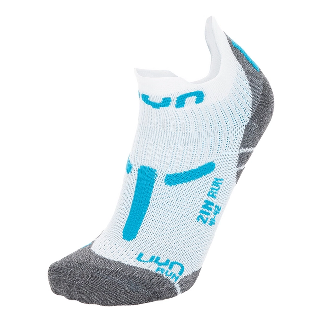 Socks UYN Women Run 2In White Turquoise
