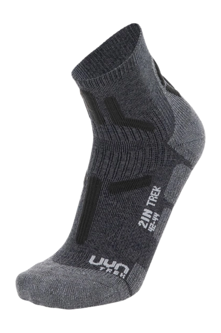 Hiking Socks UYN Men Trekking 2In Low Cut Grey Anthracite