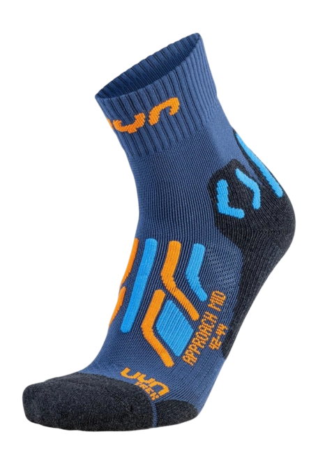 Hiking Sock UYN Men Trekking Approach Mid Blue Orange Greymelange