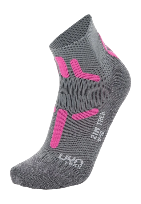 Hiking Socks UYN Women Trekking 2In Low Cut Mid Grey Pink
