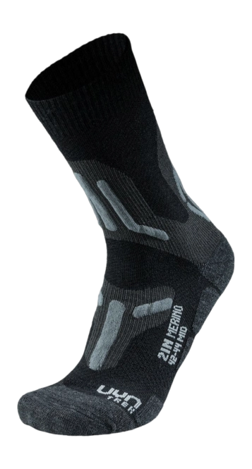 Hiking Socks UYN Women Trekking 2In Merino Mid Black Grey