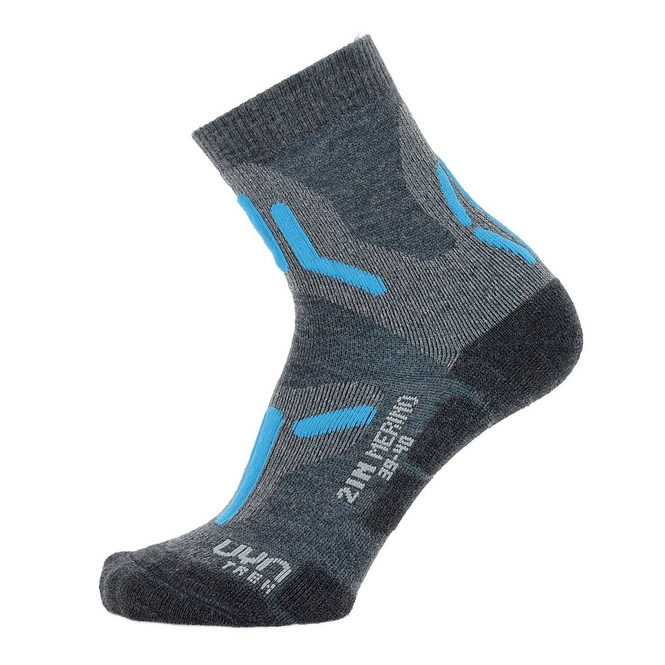 Hiking Socks UYN Women Trekking 2In Merino Mid Grey Turquoise