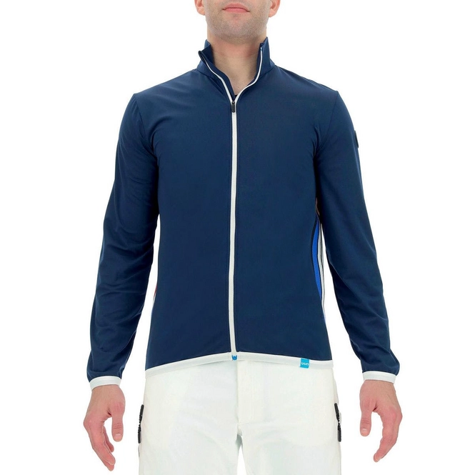 Ski Sweatshirt UYN Men Natyon Flag 2nd Layer Full Zip Deep Blue Black White Red '24