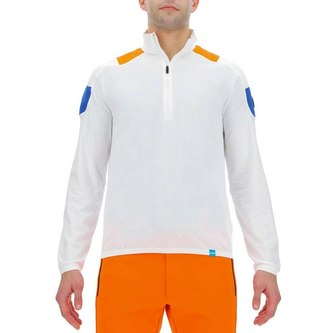 Ski Sweatshirt UYN Men Natyon Tricolor 2nd Layer Half Zip White