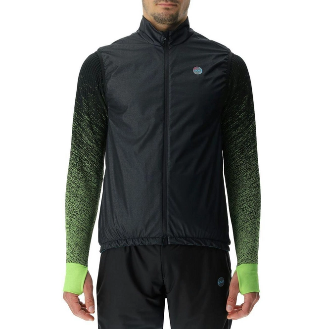 Zip Sweatshirt UYN Men Running Coreshell Zip Sweatshirt Blackboard Melange Black