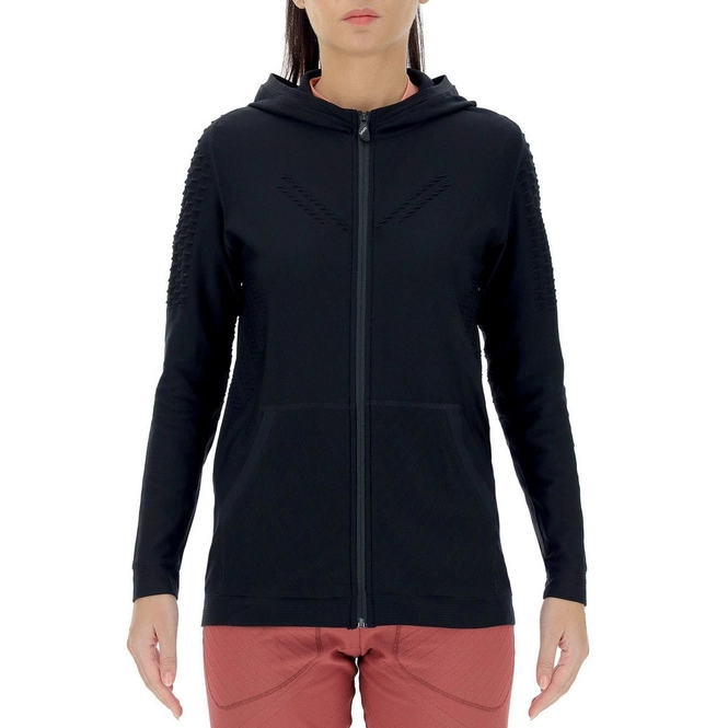 Zip Sweatshirt UYN Women Run Fit OW Hooded Full Zip Blackboard