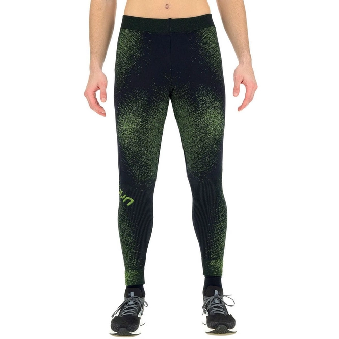Trousers UYN Men Running Exceleration Long Black Yellow Fluo