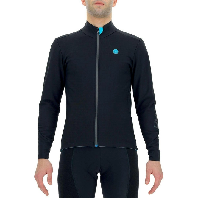 Cycling Jacket UYN Men Fullshell Aerofit Jacket Black Black Turquoise