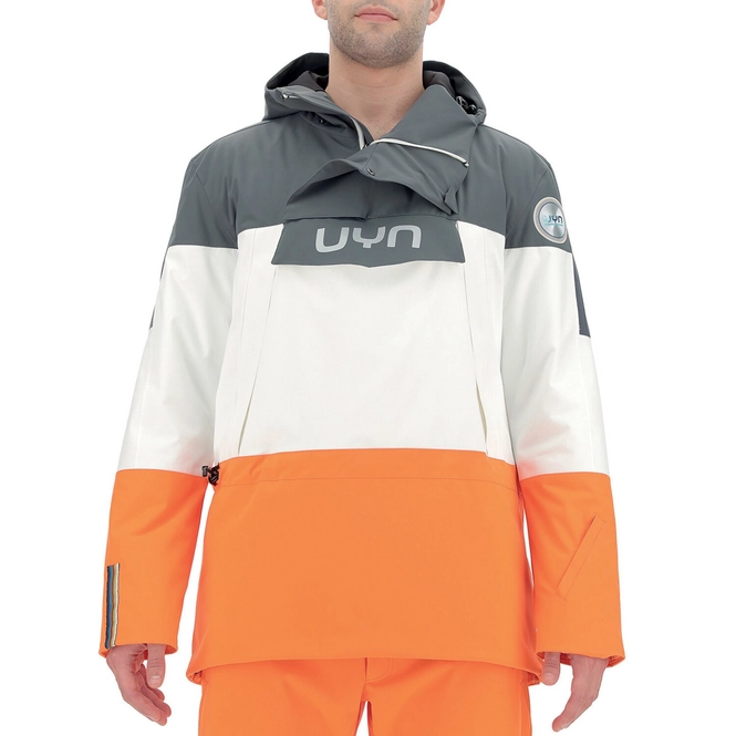 Ski Jacket UYN Men Natyon Flag Jacket Half Zip Iron Gate Blanc Scarlet Ibis