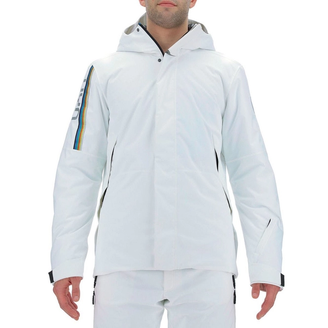 Ski Jacket UYN Men Natyon Medal Jacket Full Zip White Silver