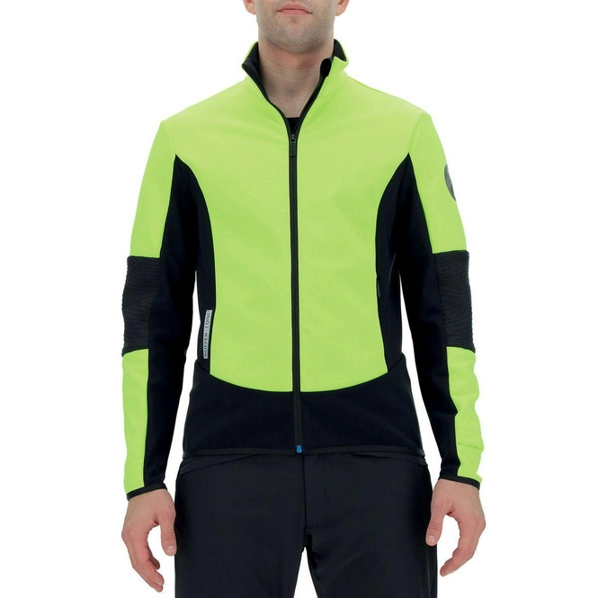 Ski Jacket UYN Men Venture Softshell Full Zip Yellow Fluo Black Anthracite