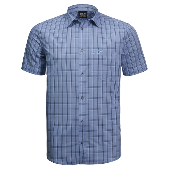 Shirt Jack Wolfskin Men Hot Springs Blue Checks
