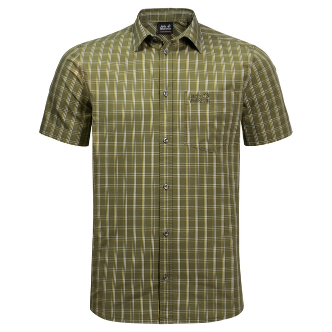 Shirt Jack Wolfskin Men Hot Springs Woodland Green Checks