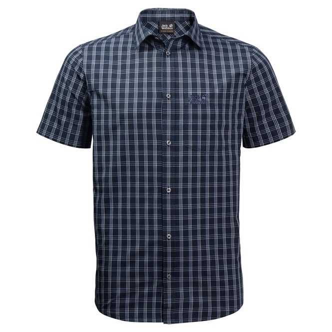 Shirt Jack Wolfskin Men Hot Springs Night Blue Checks